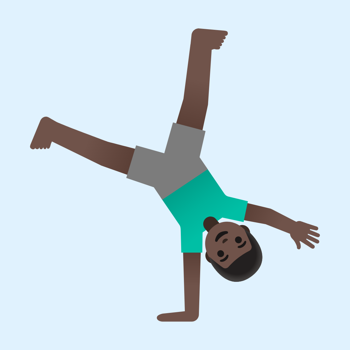 π€ΈπΏββοΈ Man cartwheeling: dark skin tone