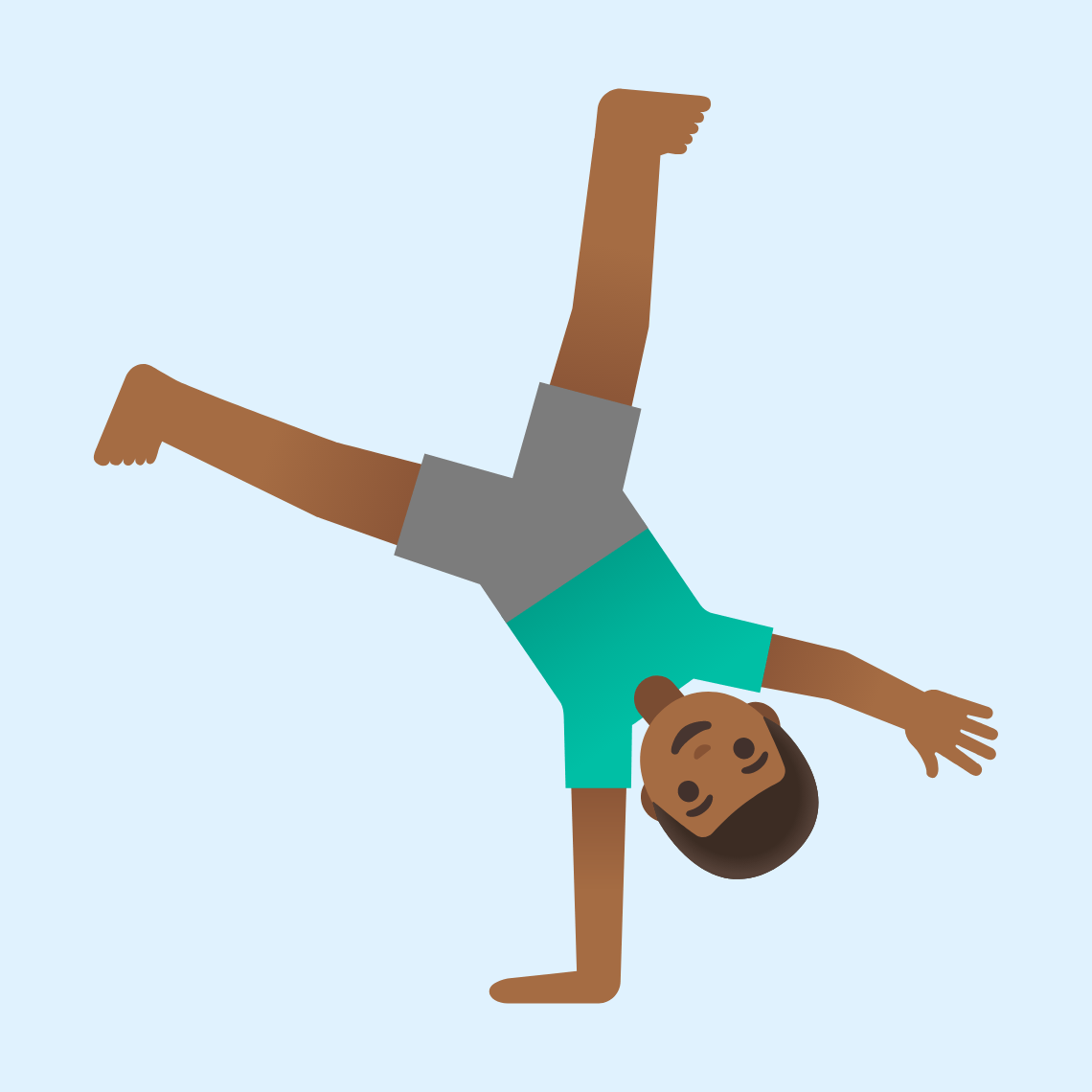 π€ΈπΎββοΈ Man cartwheeling: medium-dark skin tone