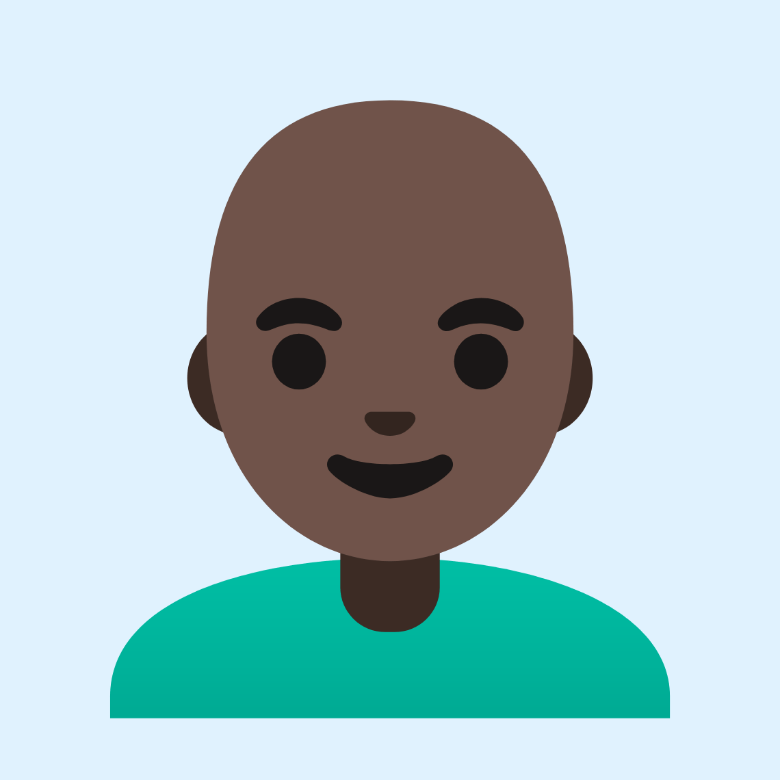 π¨πΏβ𦲠Man: dark skin tone, bald