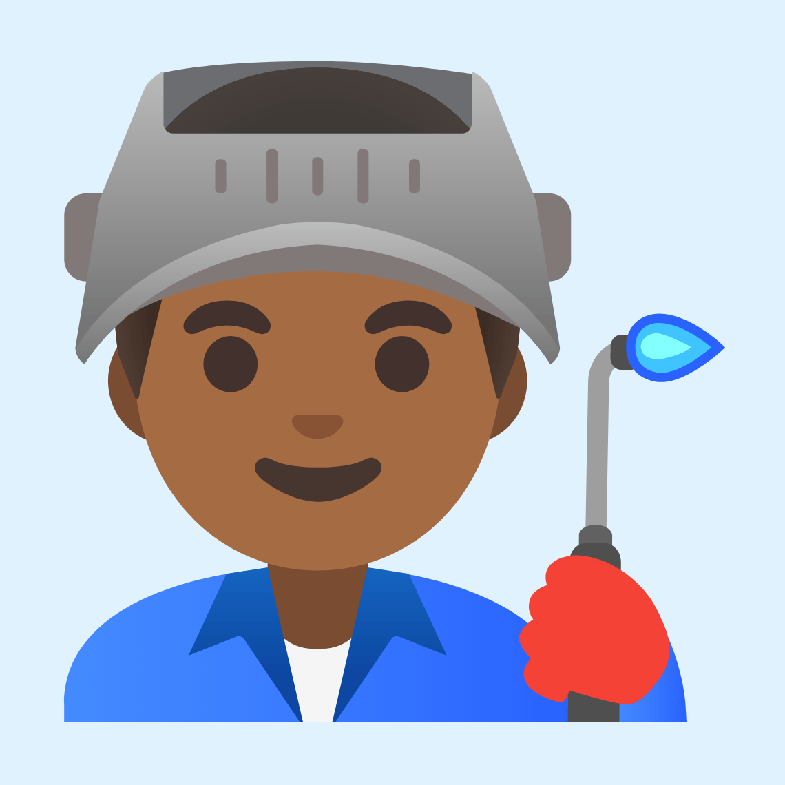 π¨πΎβπ Man factory worker: medium-dark skin tone