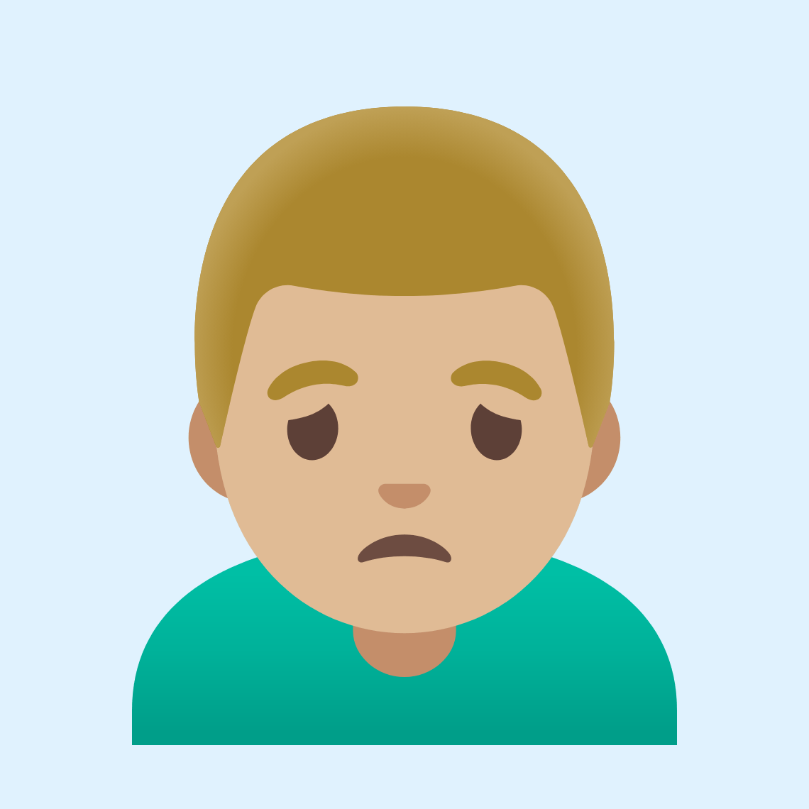 ππΌββοΈ Man frowning: medium-light skin tone