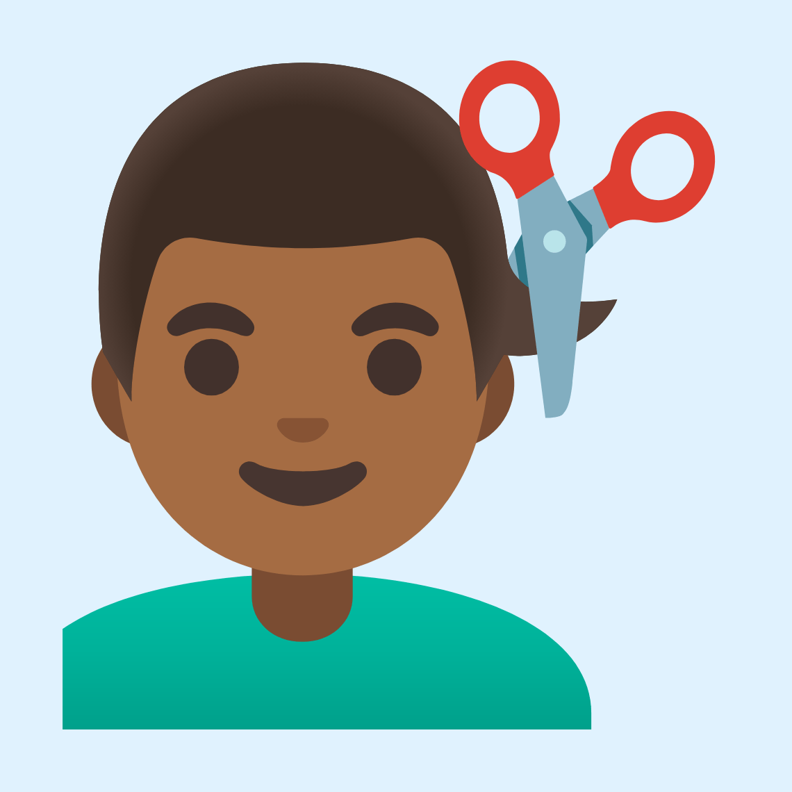 ππΎββοΈ Man getting haircut: medium-dark skin tone