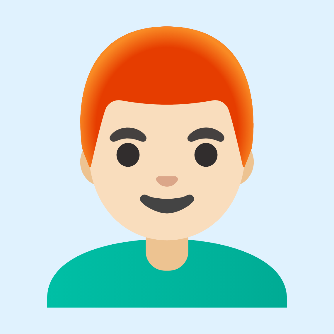 π¨π»βπ¦° Man: light skin tone, red hair