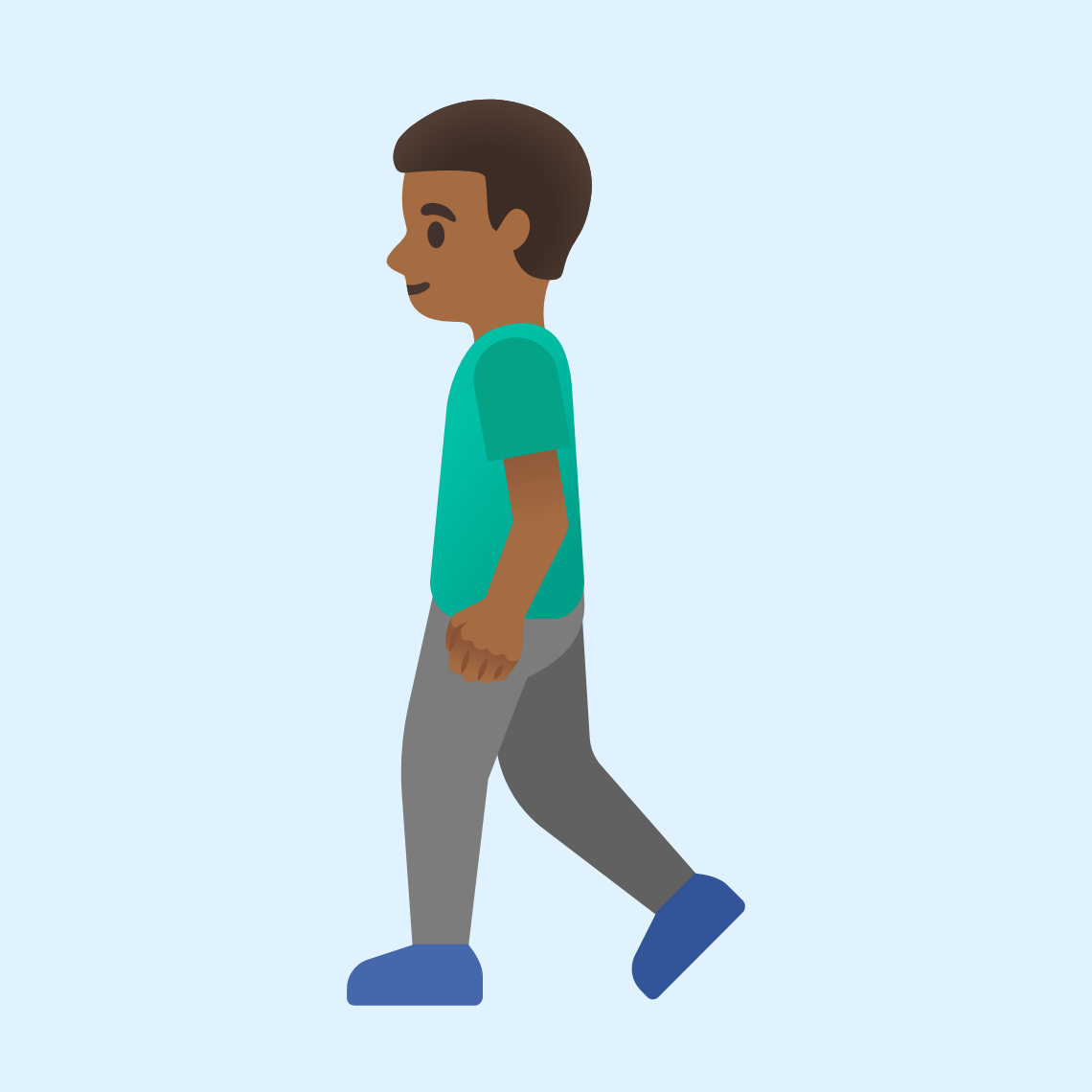 πΆπΎββοΈ Man walking: medium-dark skin tone