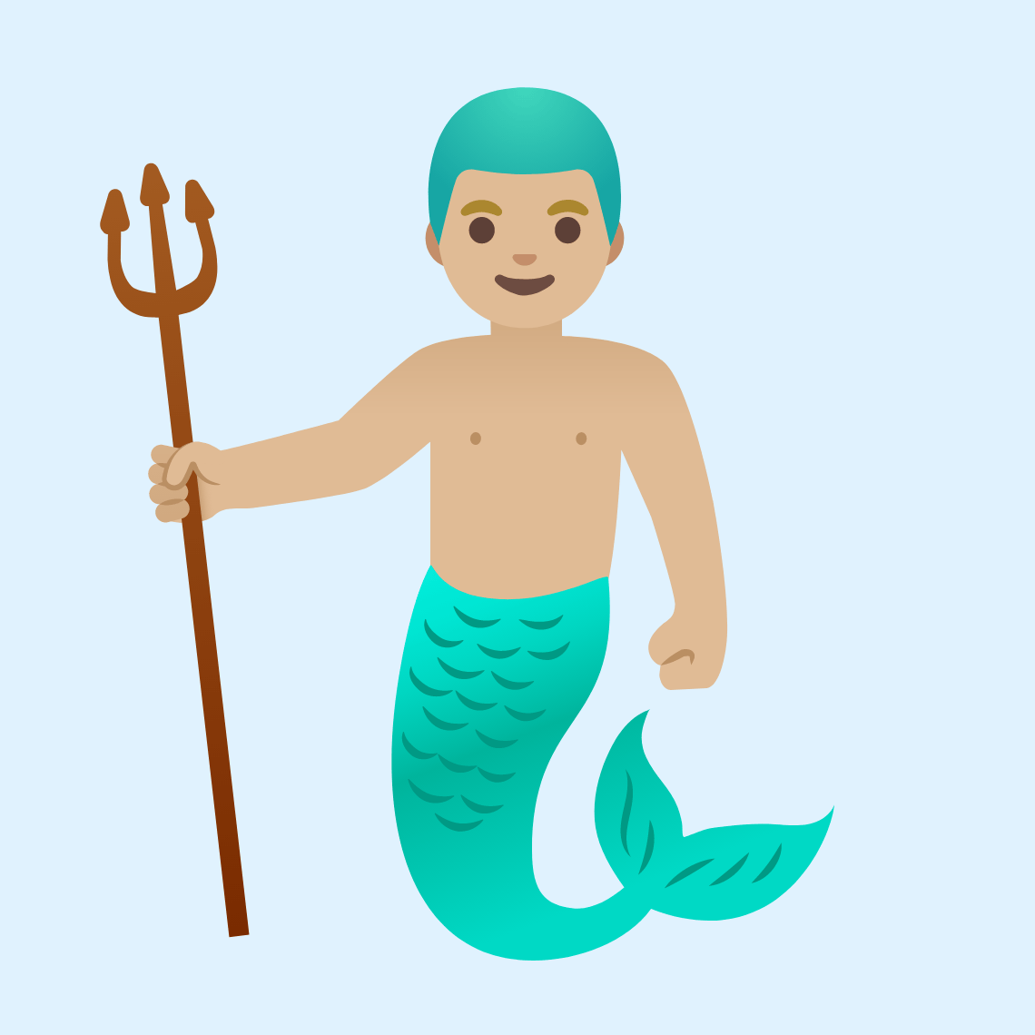 π§πΌββοΈ Merman: medium-light skin tone