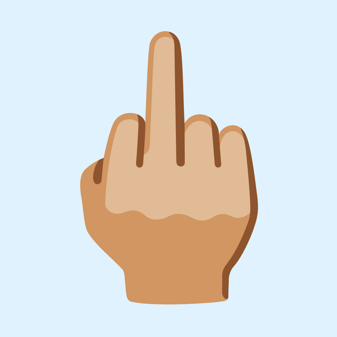 ππΌ Middle finger: medium-light skin tone