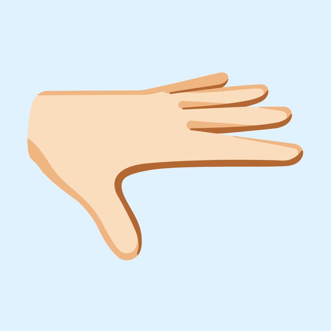 π«³π» Palm down hand: light skin tone