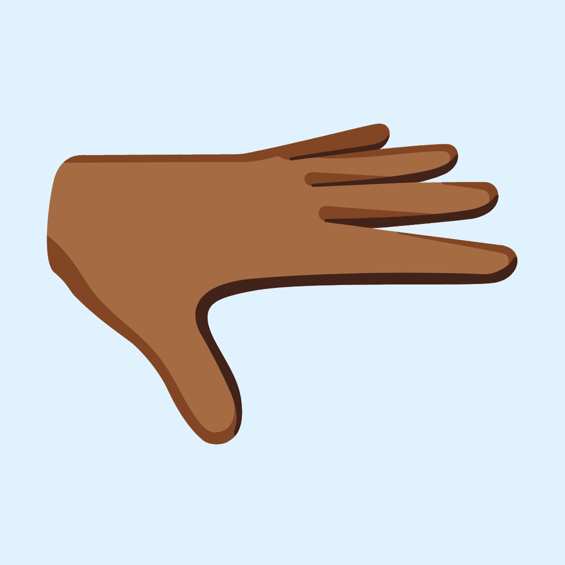 π«³πΎ Palm down hand: medium-dark skin tone