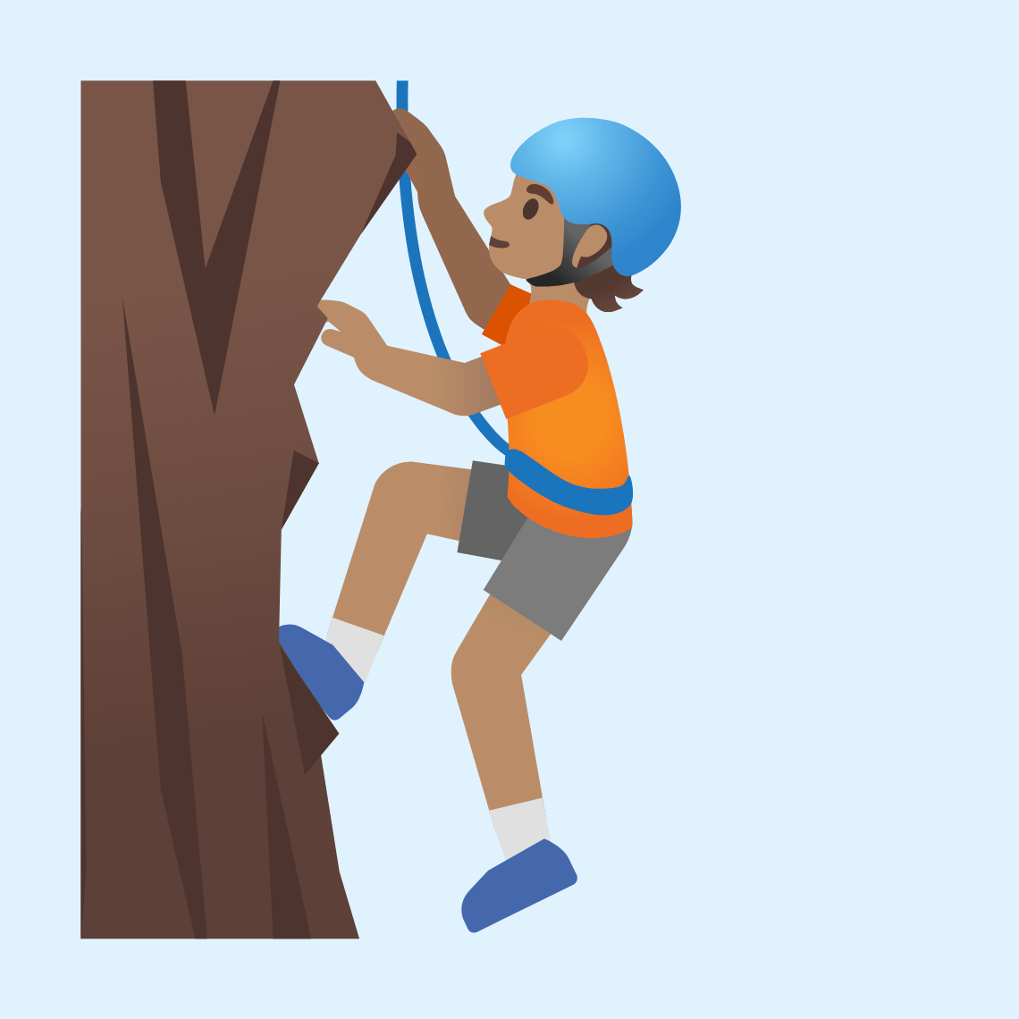 π§π½ Person climbing: medium skin tone