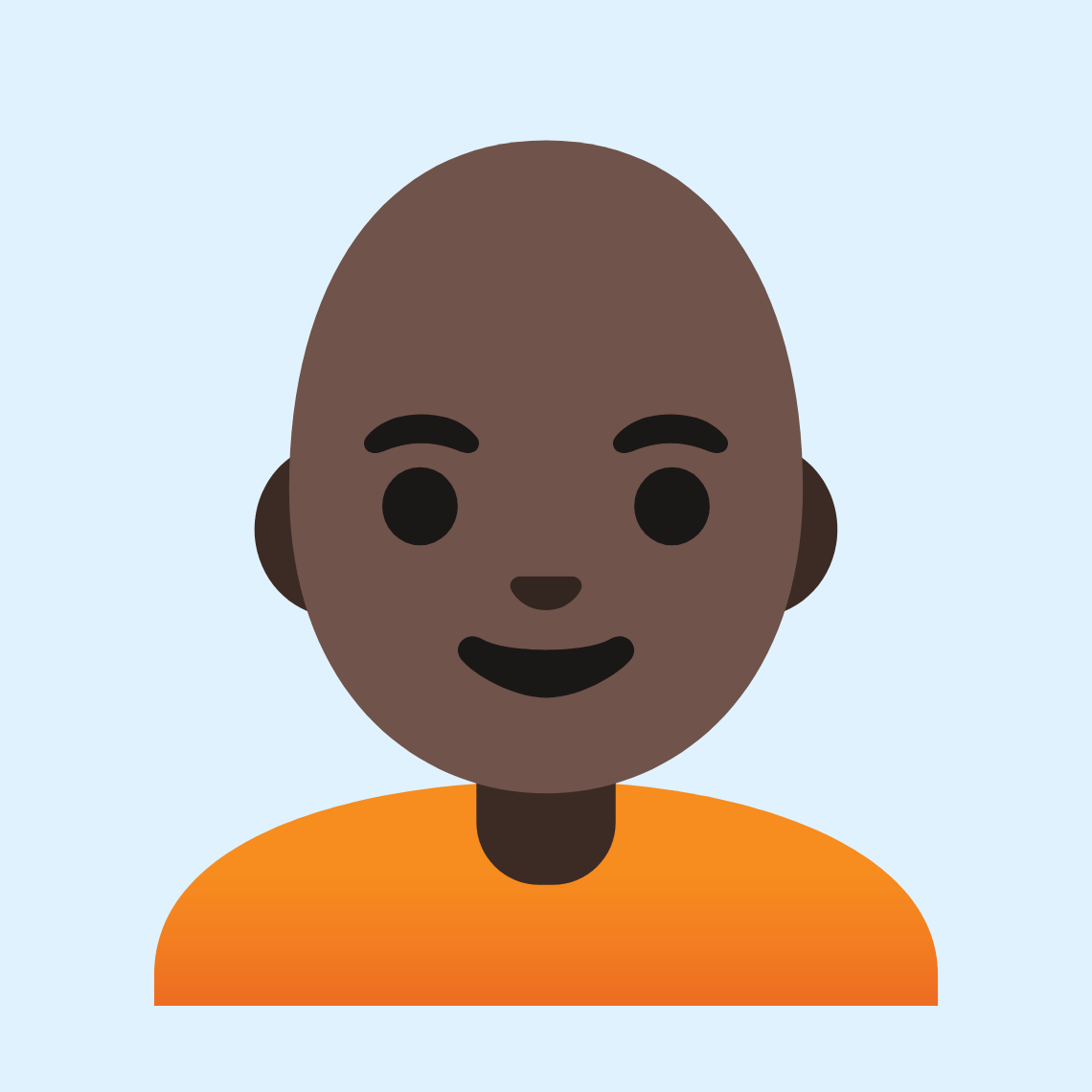 π§πΏβ𦲠Person: dark skin tone, bald