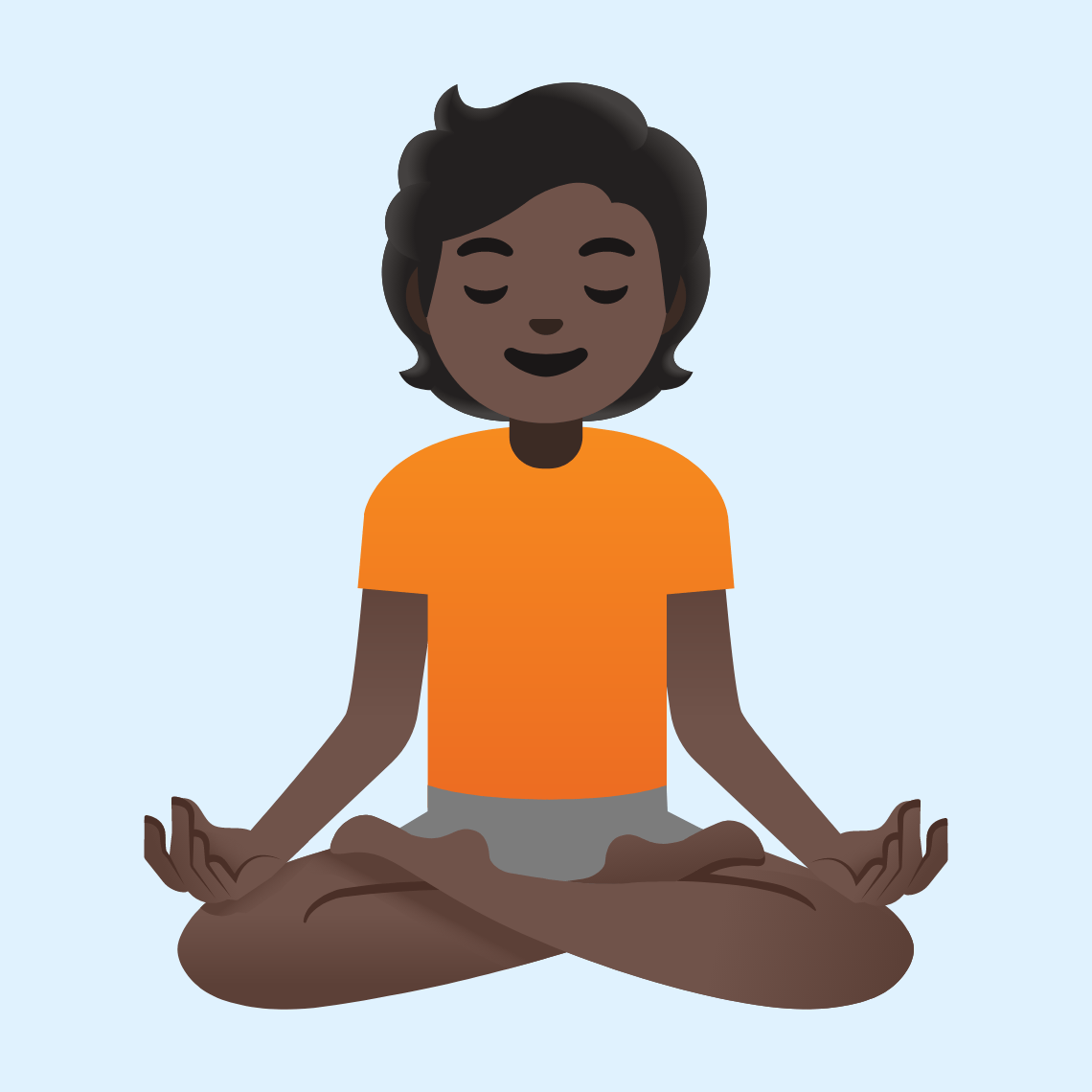 π§πΏ Person in lotus position: dark skin tone