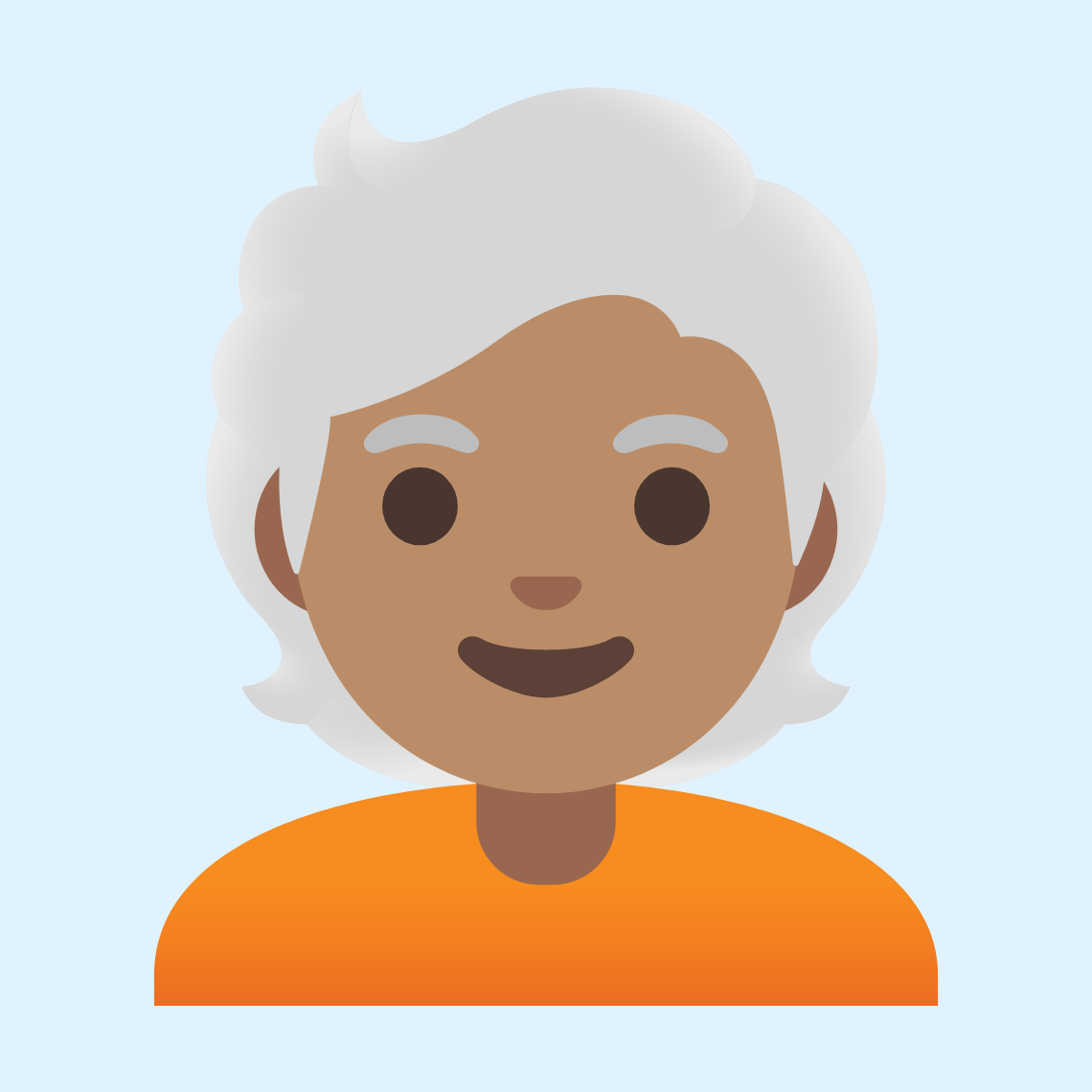 π§π½β𦳠Person: medium skin tone, white hair