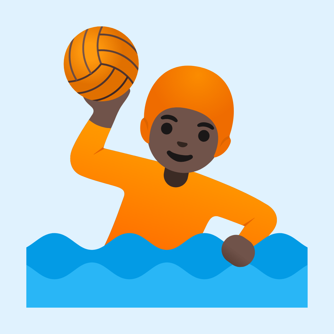π€½πΏ Person playing water polo: dark skin tone