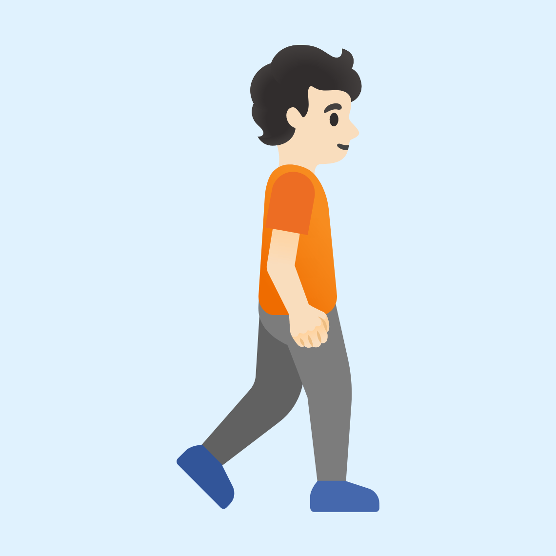 πΆπ»ββ‘οΈ Person walking facing right: light skin tone