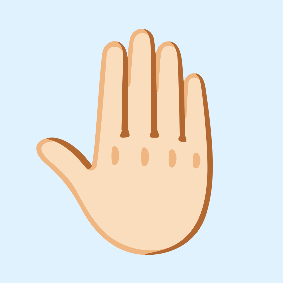 π€π» Raised back of hand: light skin tone