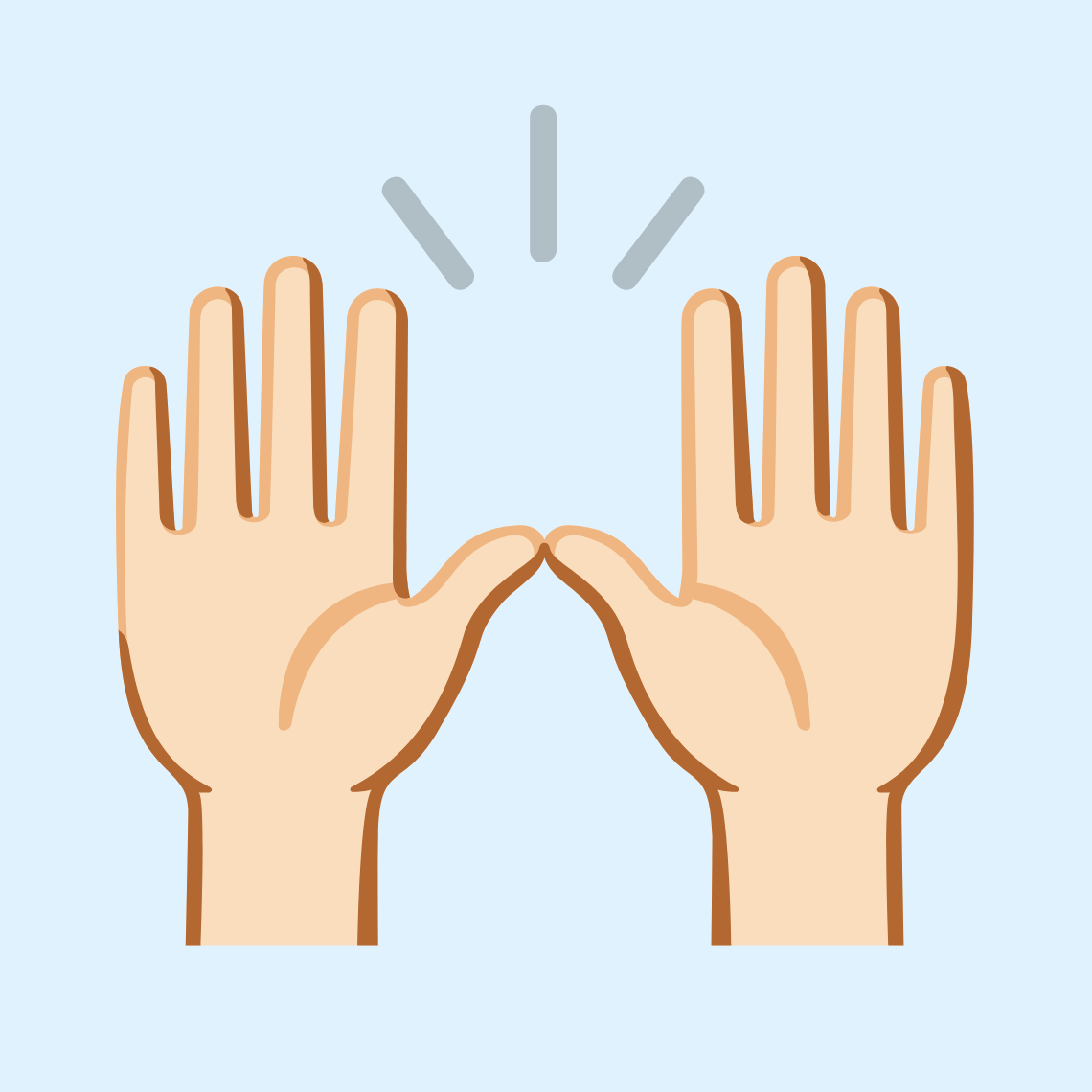 ππ» Raising hands: light skin tone