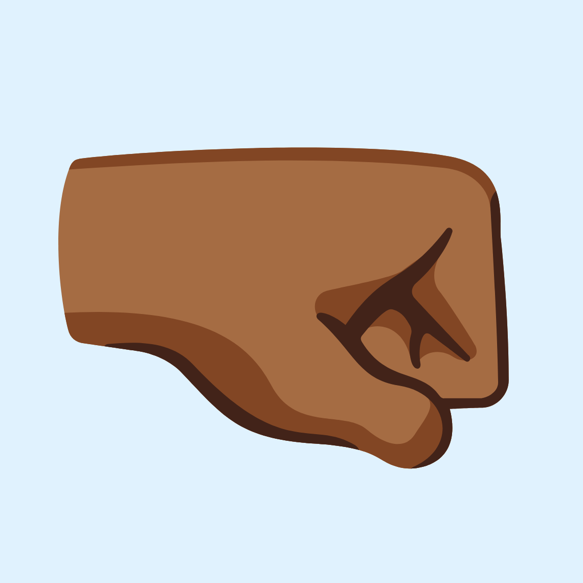 π€πΎ Right-facing fist: medium-dark skin tone