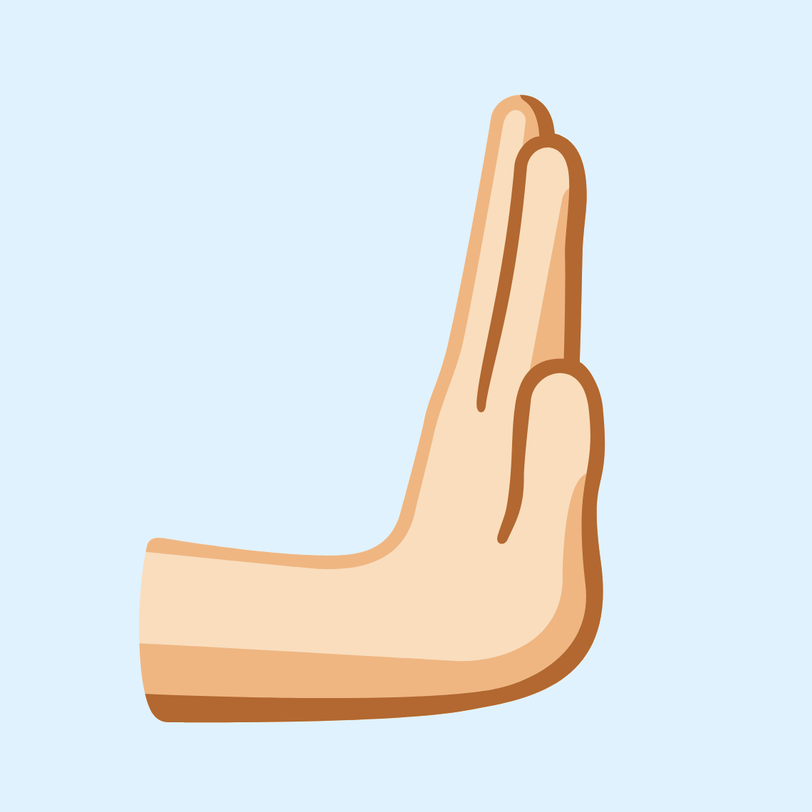 π«Έπ» Rightwards pushing hand: light skin tone