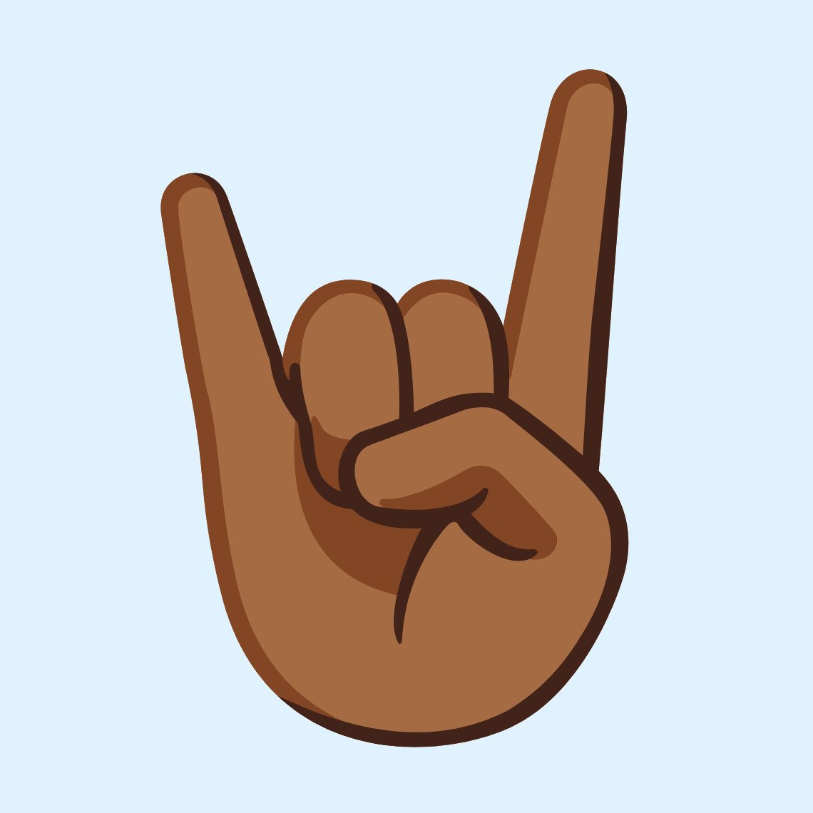 π€πΎ Sign of the horns: medium-dark skin tone