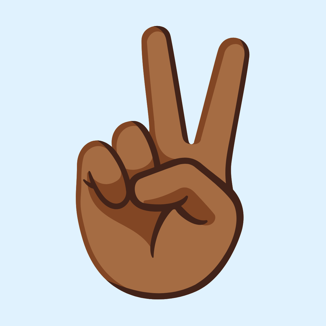 βπΎ Victory hand: medium-dark skin tone