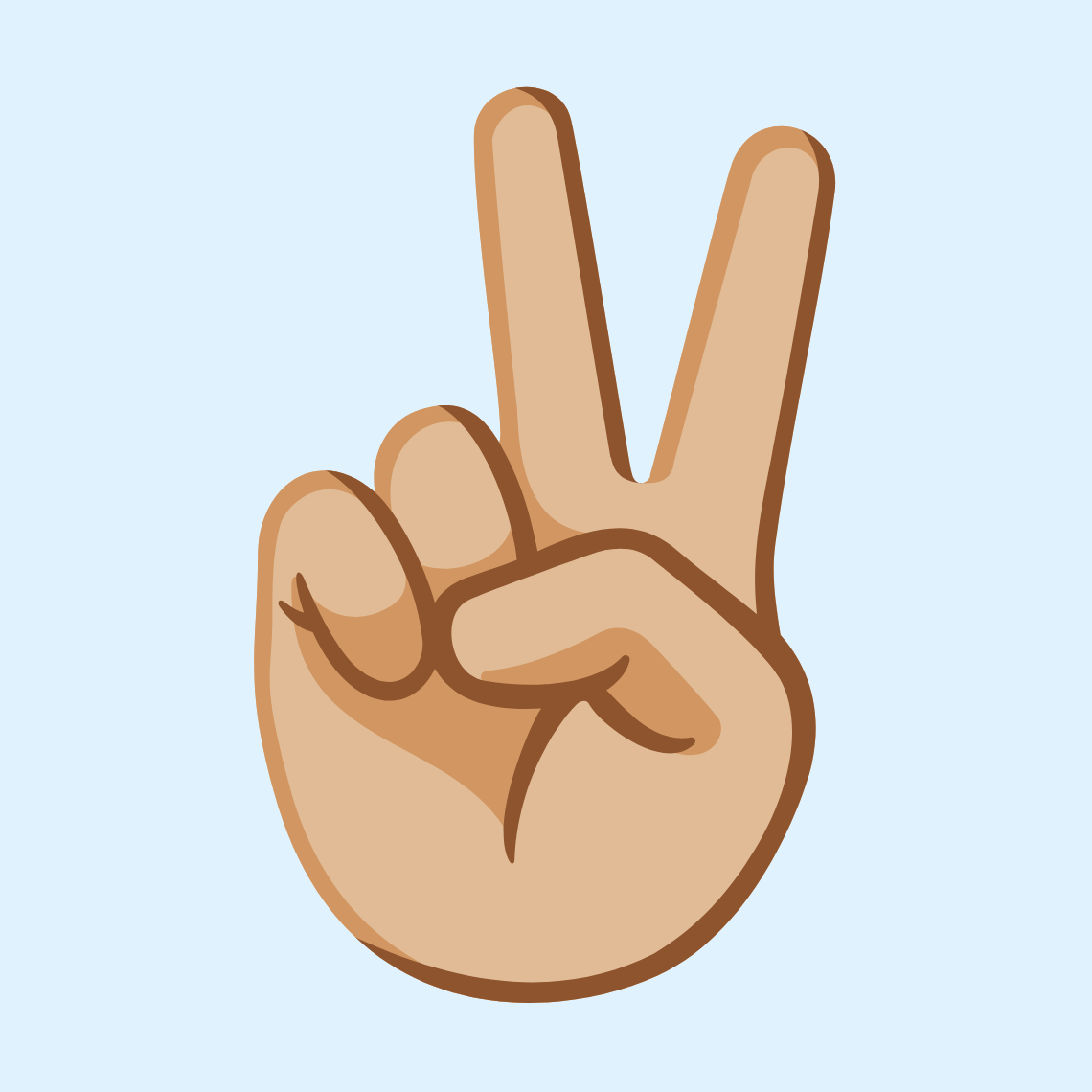 βπΌ Victory hand: medium-light skin tone