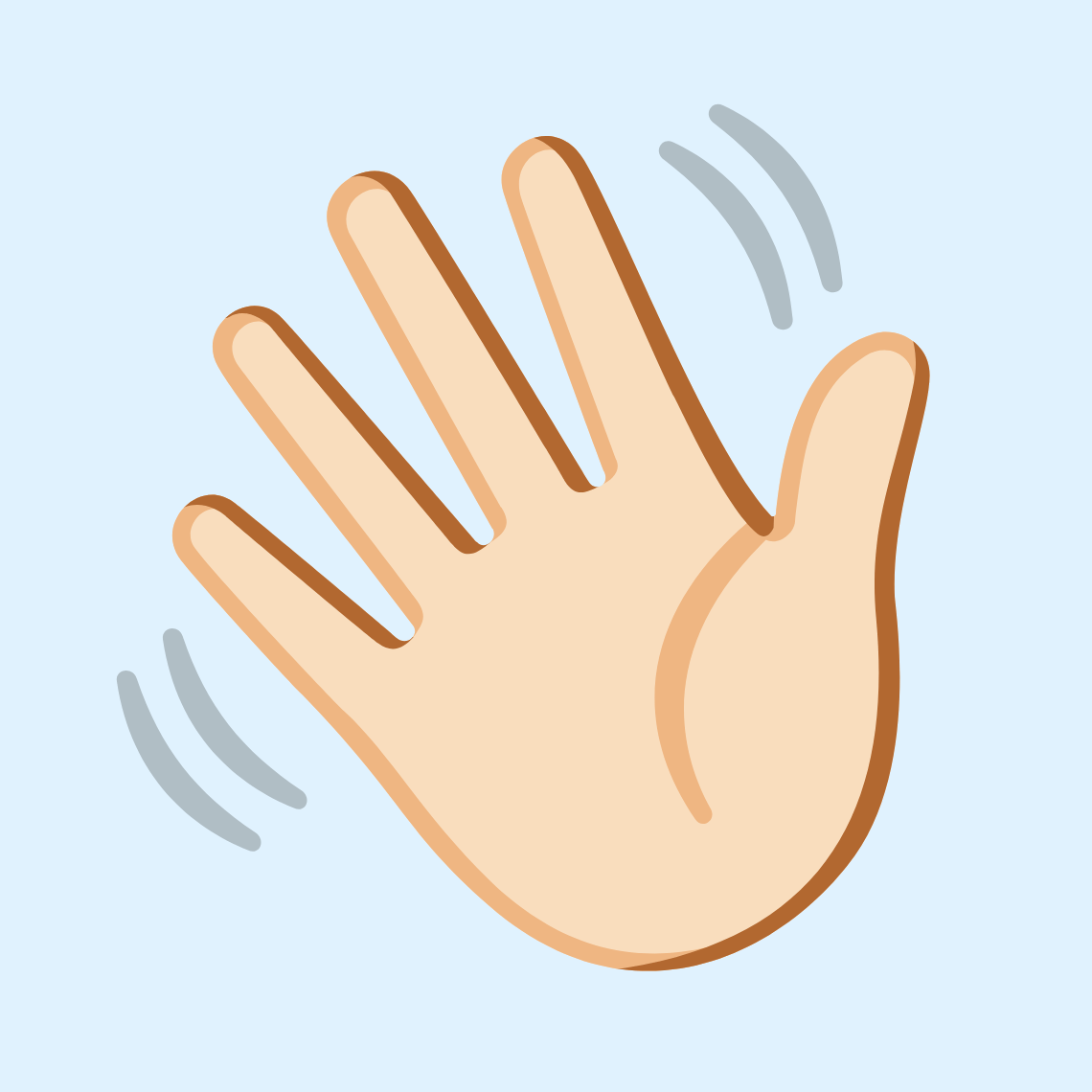 ππ» Waving hand: light skin tone