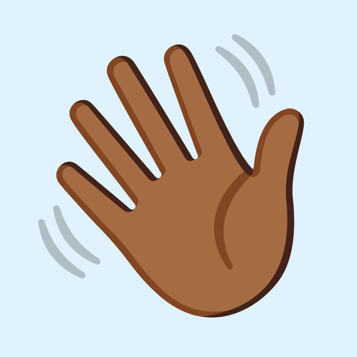 ππΎ Waving hand: medium-dark skin tone