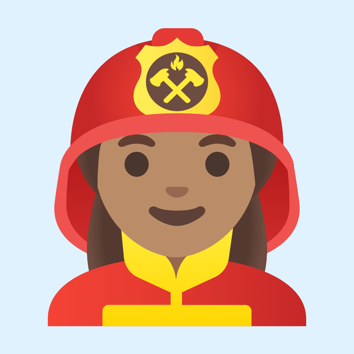 π©π½βπ Woman firefighter: medium skin tone