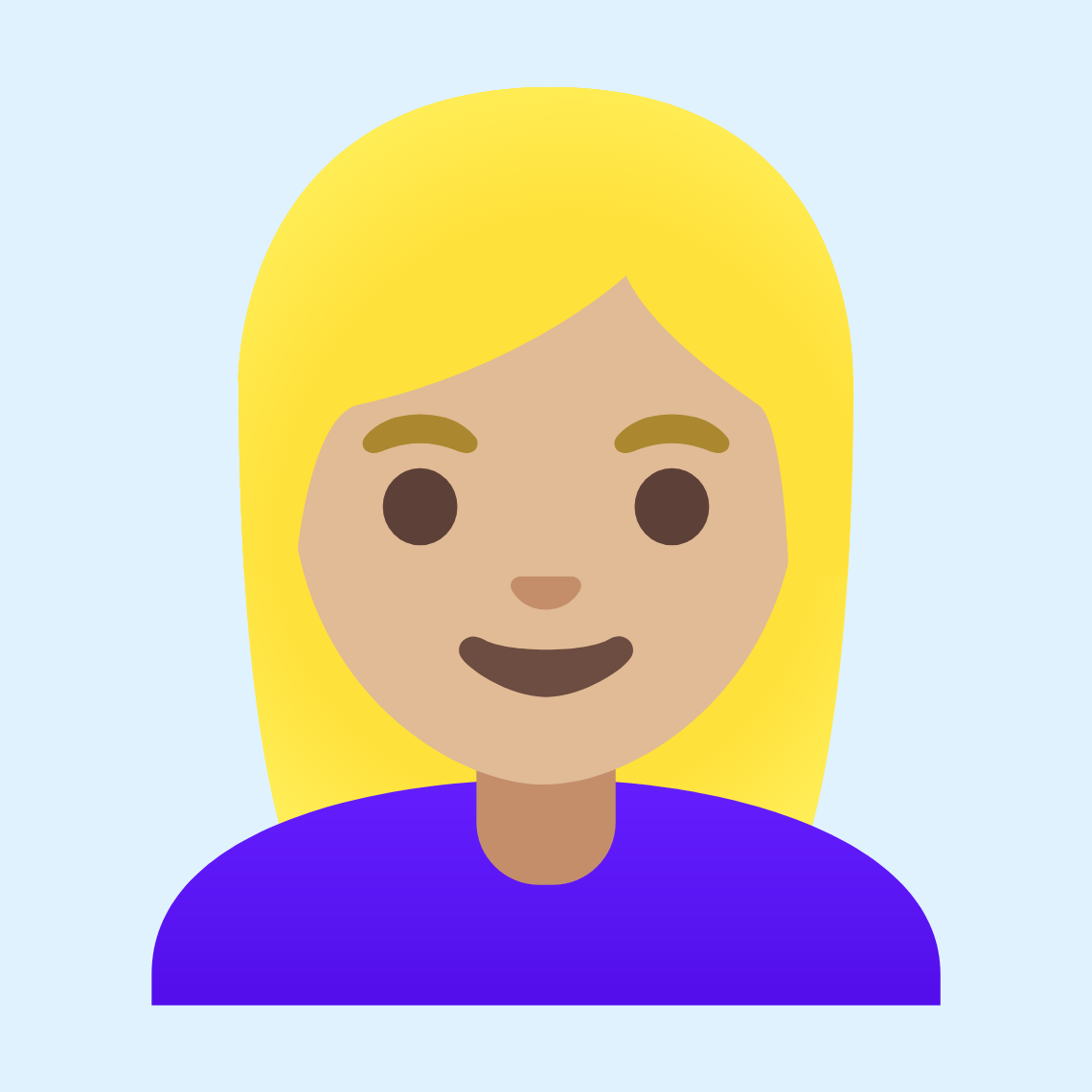 π±πΌββοΈ Woman: medium-light skin tone, blond hair