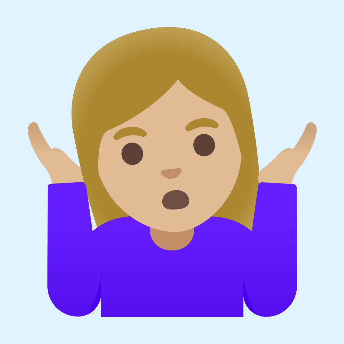 π€·πΌββοΈ Woman shrugging: medium-light skin tone