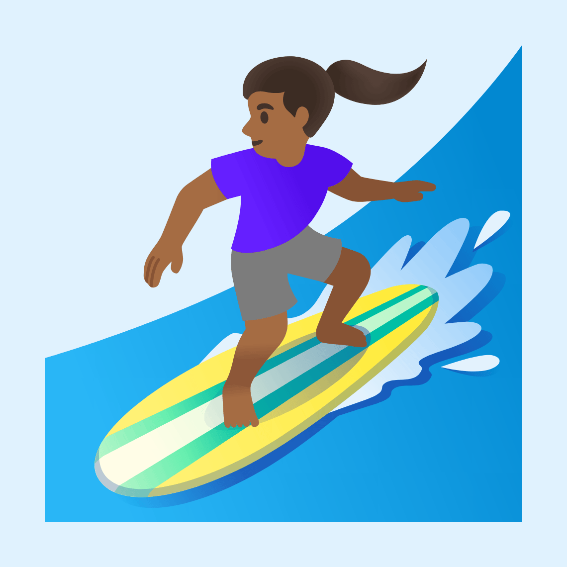 ππΎββοΈ Woman surfing: medium-dark skin tone