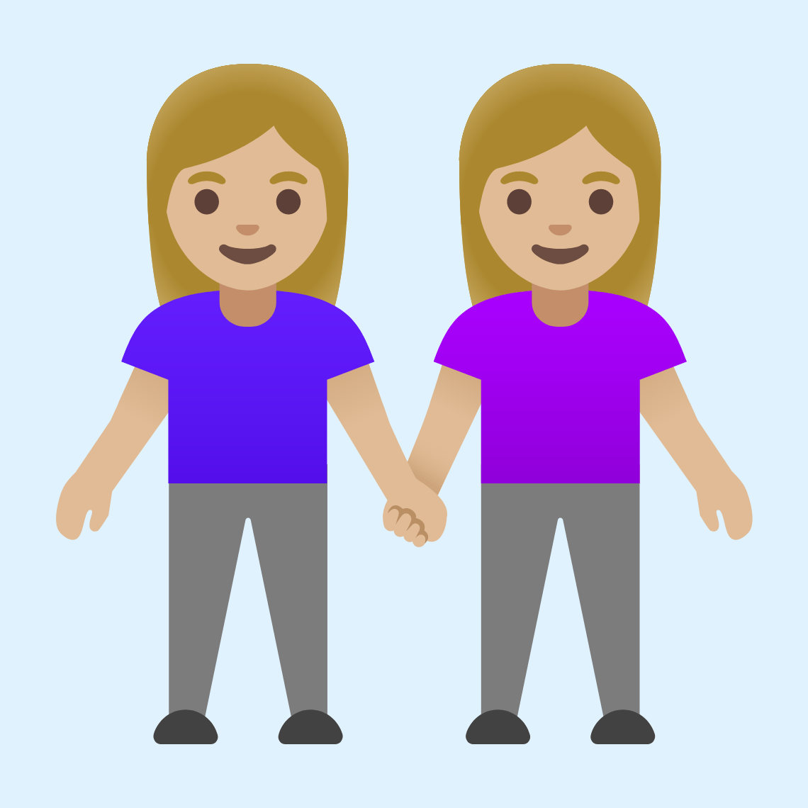 ππΌ Women holding hands: medium-light skin tone